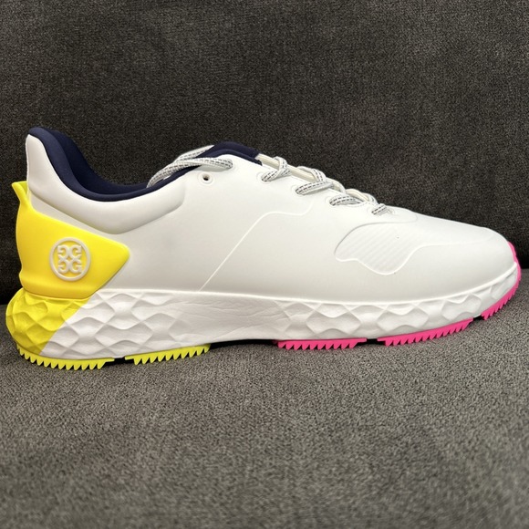 G/Fore MG4+ TPU Golf Shoe Mens 11 Snow White Yellow Pink Performance Comfort